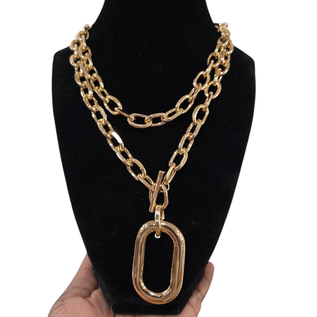 Atterri Gold Tone Chain Link 36in Necklace